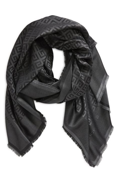 Givenchy 4G Jacquard Silk & Wool Scarf 